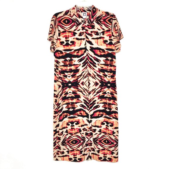 Anne Klein Butterfly Inspired Shirt Dress - Picture 1 of 5